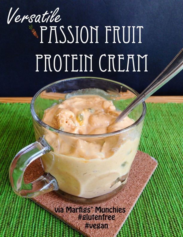 Versatile passion fruit protein cream #vegan + #glutenfree via Marfigs' Munchies